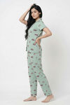 Zivame Knit Cotton Pyjama Set - Cameo Green — thumbnail 4